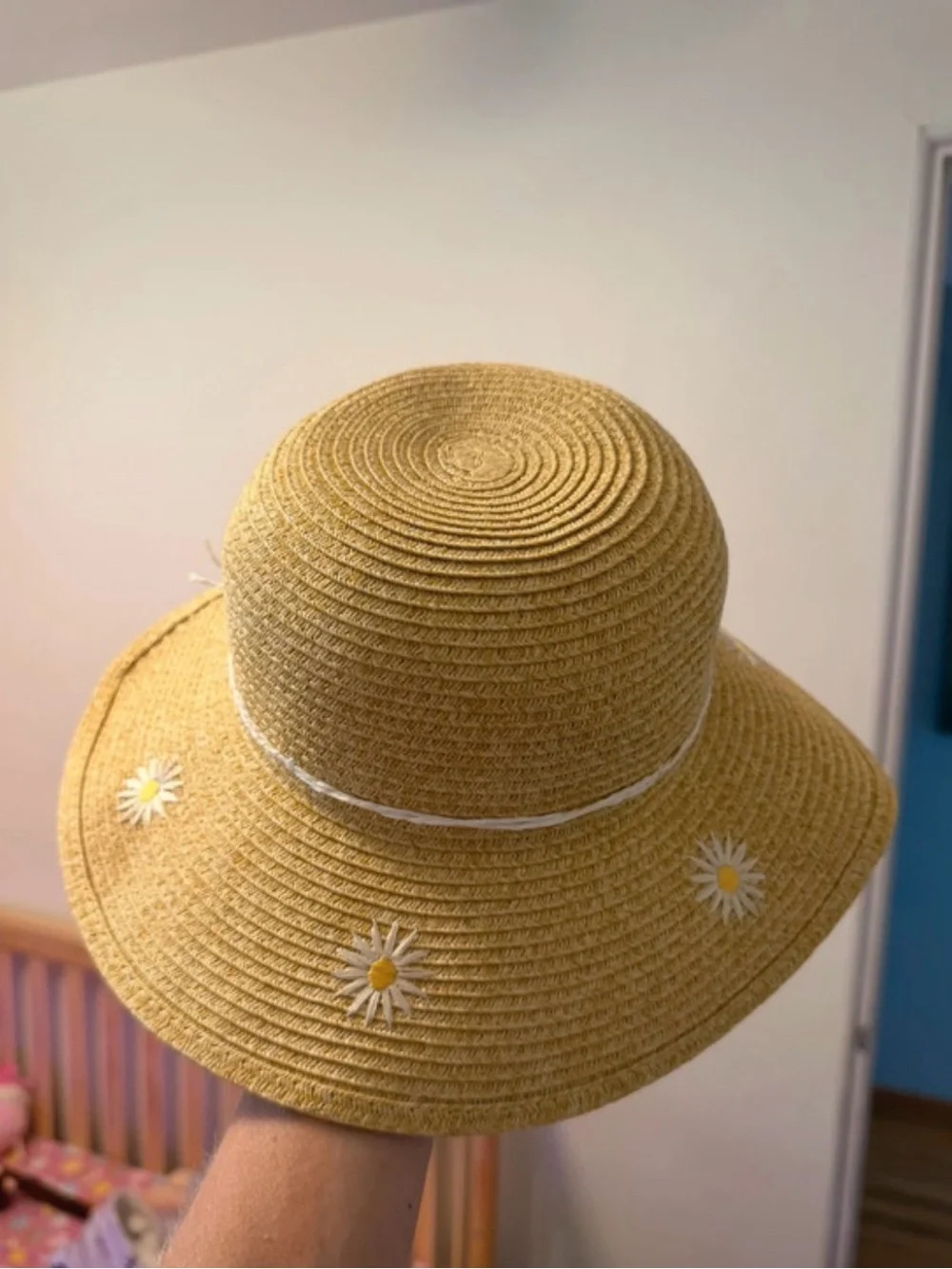 Cat & Jack Baby Girl Daisy Straw Sun Hat 12-24 Months NWT
